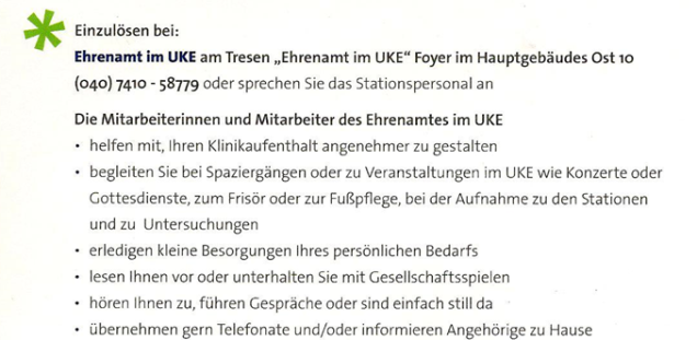 Vollständiger Text auf dem Gutschein für ein Lächeln