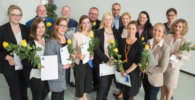 Gruppenbild der Teilnehmer/innen des Kurses Leitungsqualifikation