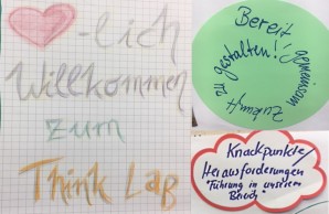 Flipchart mit Willkommensbotschaft