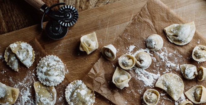 Selbstgemachte Ravioli und Tortellini im Viani