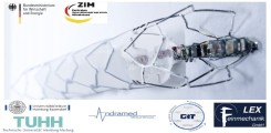 Stent-Prototyp mit montierten Drucksensoren, Projektpartner