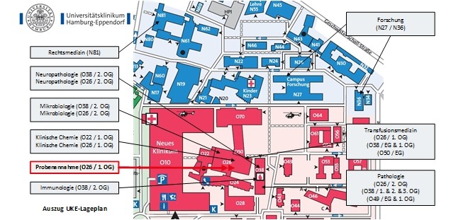 Übersichtsplan des Zentrums für Diagnostik