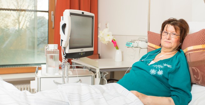 Patientenzimmer mit Patiententerminal